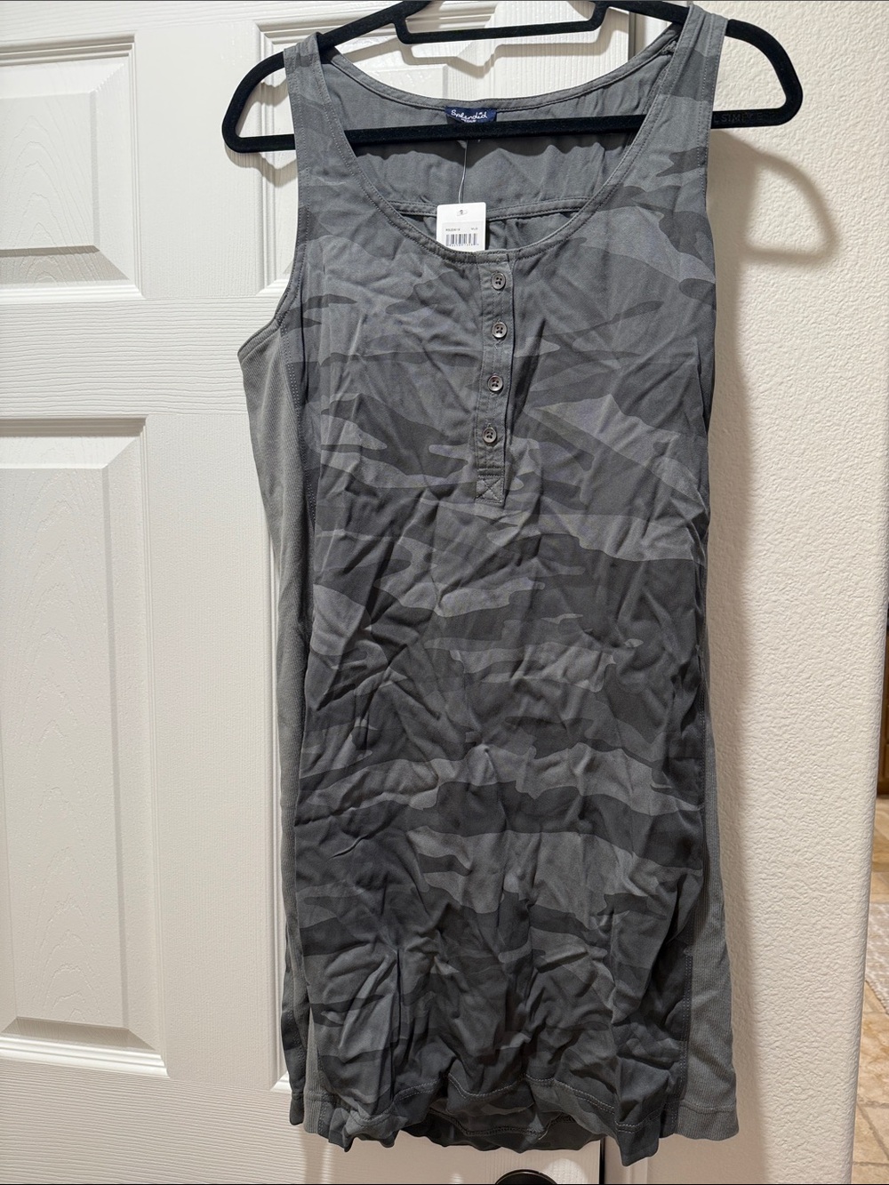 Splendid Gray Camouflage Tank Dress